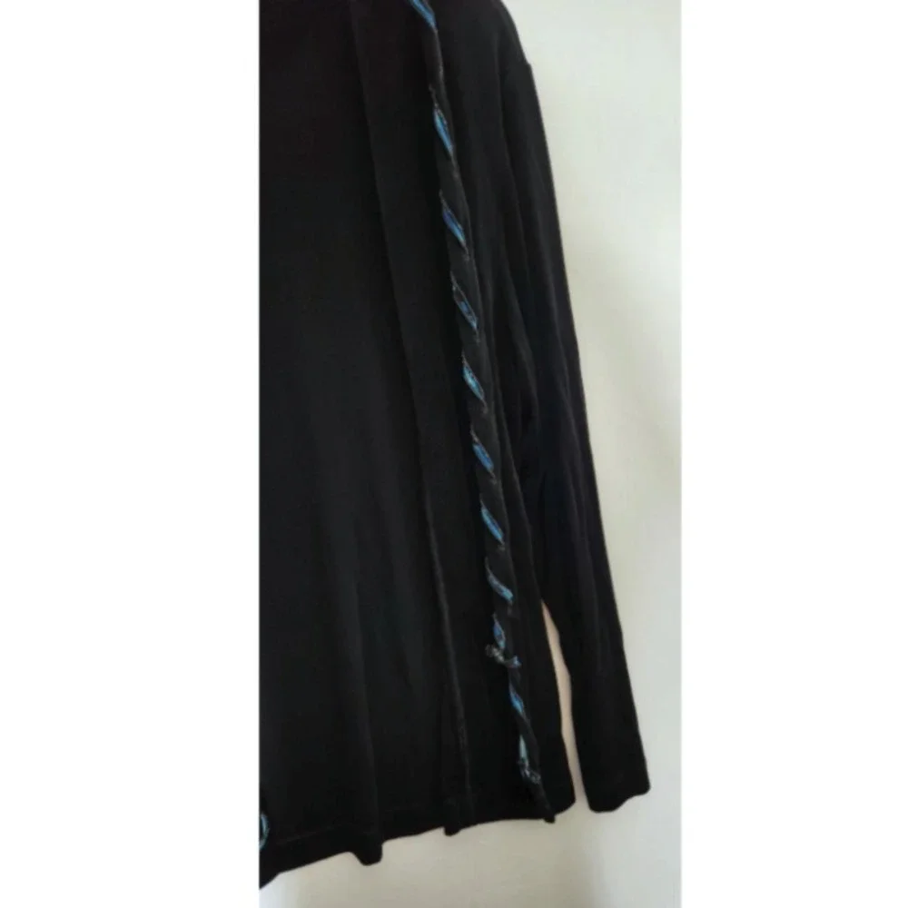 Chico's Travelers Slinky Open Front Cardigan Sweater Women's Size Large 12 Black